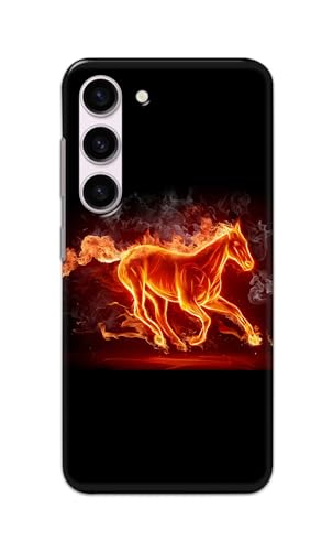 Image of PRINTFIDAA Plastic Printed Hard Back Cover Case For Samsung Galaxy S23 5G Back Cover (Fiery Horse) -112, Multi