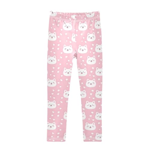 senya Girls Printed Leggings Yoga Pants Animal Dog White Pattern for Kids in 4t to 10 Years, 4T