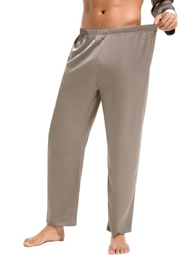 Men's Pajamas Sets Soft Silk Satin Sleepwear for Men Button Down Loungewear with Pockets4