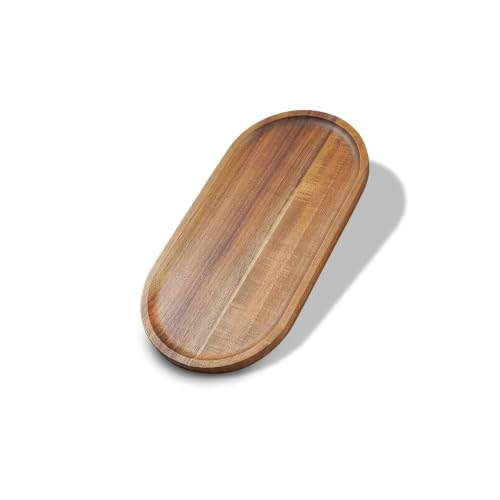 Image of Wooden Serving Tray for Home Decor, Round Decorative Tray for Dining, Centre Table Organizer, Kitchen Counter & Coffee Table Tray