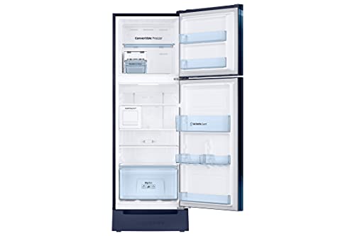 Image of Samsung 244 L 3 Star Inverter Frost Free Double Door Refrigerator Appliance (RT28A3C234U /HL, Rythmic Twirl Blue, Base Stand with Drawer, Curd Maestro, Convertible, 2022 Model)