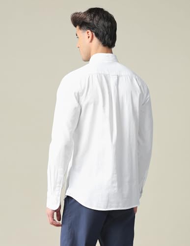 Image of U.S. Polo ASSN. Solid Tailored Fit Shirt for Men - 100% Cotton, Breathable & Comfortable, Full Sleeves Casual Shirt for Men