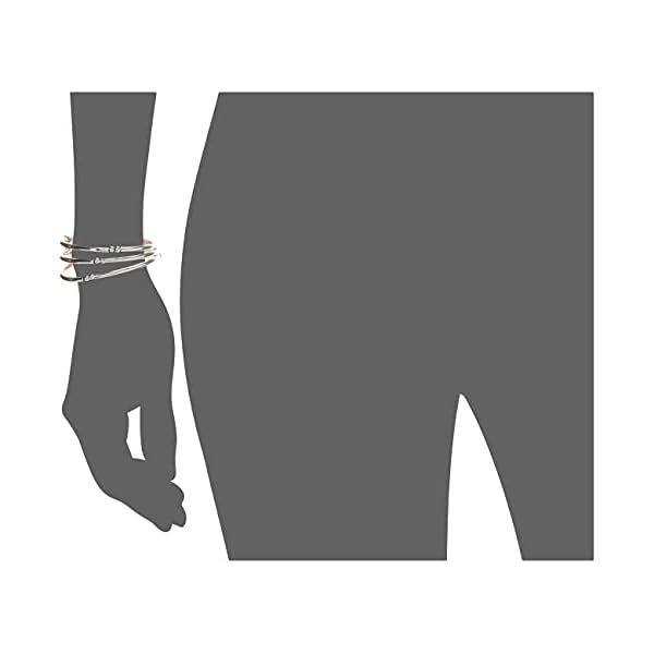 NINE WEST Women's Classics Silvertone Stretch Bangle Bracelet 3 Piece Set