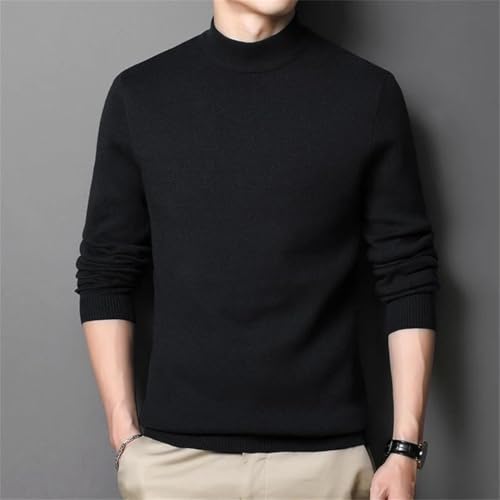 Men Mock Neck Sweater Solid Slim Fit Knitting Pullovers Knit Half Turtleneck Casual Sweaters2