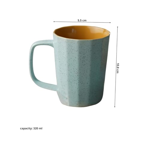 Image of Clay Craft Fine Ceramic Armada Microwave Safe Coffee & Milk Mug, 320Ml, 1 Piece,Blue&Yellow, Mug for Coffee, Ideal for Gifting, Perfect for Home & Office