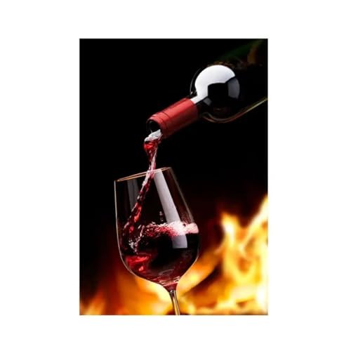 Tableau verre de vin rouge déco murale pour bar restaurant et cuisine moderne
