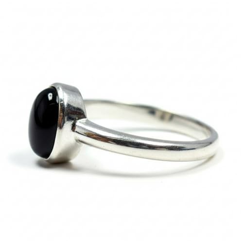 Bague argent 925 onyx noir bague astrologie astronomie femme taille 48 ovale