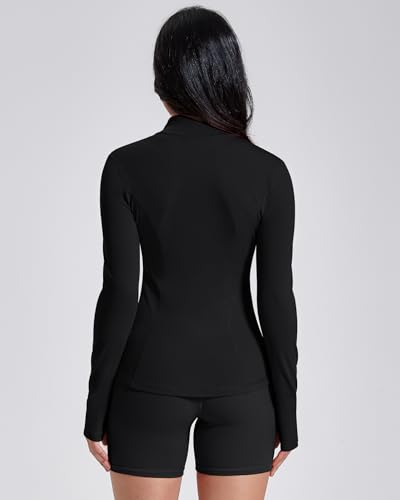 AVGO Womens Workout Jackets Lightweight Athletic Zip Up Jacket Slim Fit Running Gym Top with Pockets & Thumb Holes - Image 5