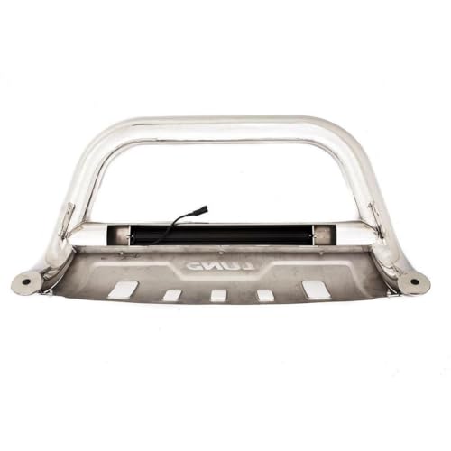 Image of RealTruck Lund 47021216 Polished Stainless Steel Bull Bar with Integrated LED Light Bar for 2019 Silverado 1500