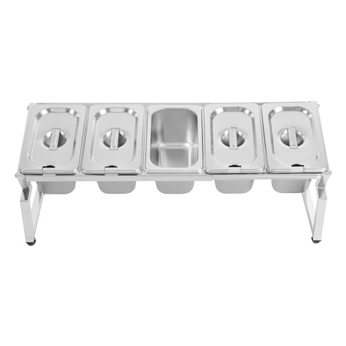 Station de garniture pour pizza en acier inoxydable robuste à 8 compartiments - 2