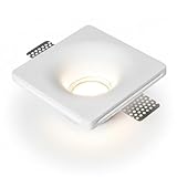 BARCELONA LED Downlight Empotrable Cuadrado de Escayola GU10 Trimless Ø120mm Blanco | Aro LED Techo Integrado Pintable | Diseño Moderno y Lujo Minimalista | Foco Empotrado para Pladur