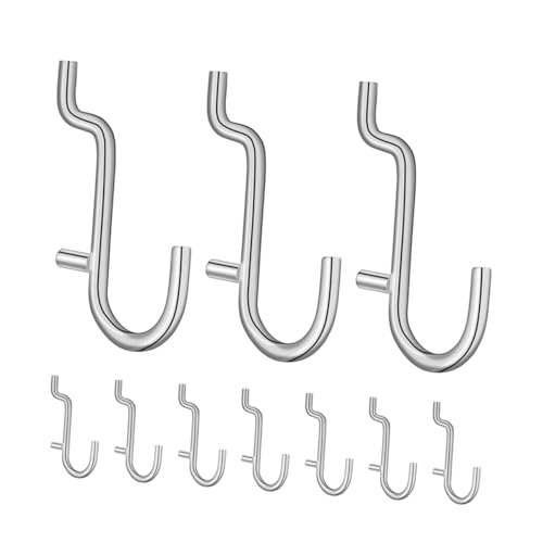 CIYODO 10pcs Heavy Duty Stainless Steel Pegboard Hooks Multifunctional Tool Organization for Kitchen Garage Workshop