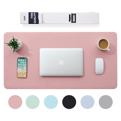 BUBM tapis de souris, 120x60 cm, housse de protection de bureau en cuir PU antidérapant, maison et bureau pour ordinateur portable-Rose