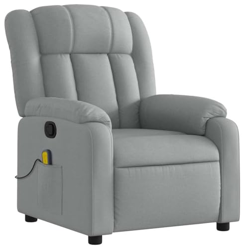 Sillón reclinable con masaje Gris claro miniatura 4