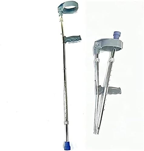Muletas para caminar, coderas, plegables, de aluminio, altura ajustable, telescópica, para antebrazo, ergonómica, ligera, ayuda para caminar