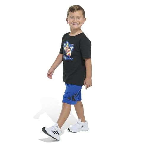 Image of adidas Boys' Short Sleeve Cotton Tee Shirt and Logo Short Set
