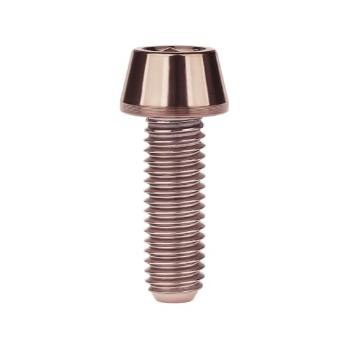 Image of Titanium Ti Bolt M5x9 16 18 20 25 30 35 40 45 50 55 60mm Tapered Head Screws Pack of 4 (M5x16mm, Bronze)