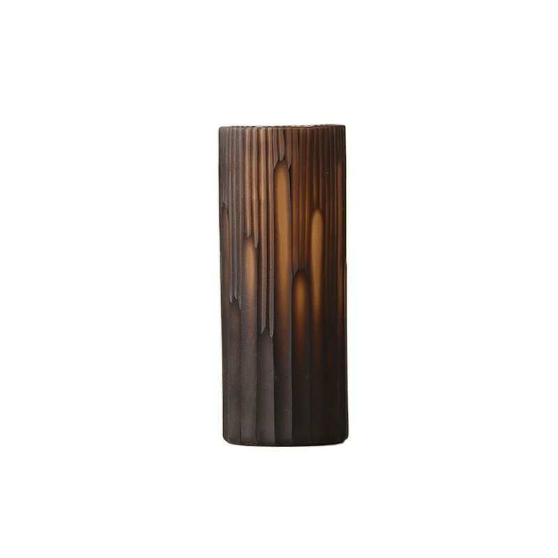 Vase en verre transparent de 13,7 pouces YRYRYW à rayures irrégulières pour décoration de table