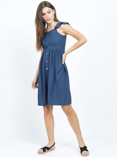 Image of Tokyo Talkies Women's Sleeveless Sweet Heart Neck Solid Dresses | Stylish Dresses | Casual Dresses