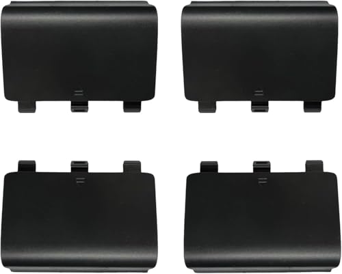 4 Pack Battery Back Cover for Xbox One/One X/One S Controller [NOT for Xbox Series X/S] Replacement Battery Back Shell Covers Repair Part Compatible with Xbox One One X One S Controller(4 Black)