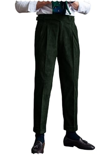 Men's Straight-Leg Signature Velvet Crease Suit Trousers