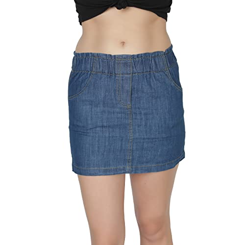 Image of NUEVOSDAMAS Women Light Blue Denim Mini Skirt