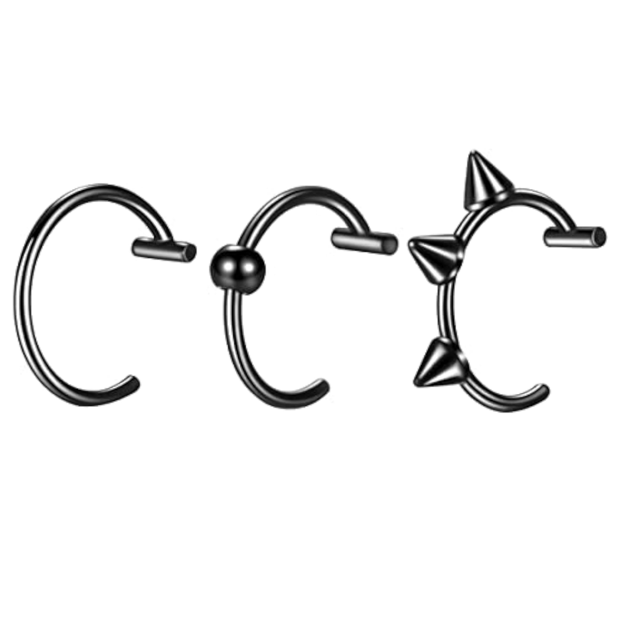 3PCS 18g Lip Rings Set, Surgical Stainless Steel Earrings