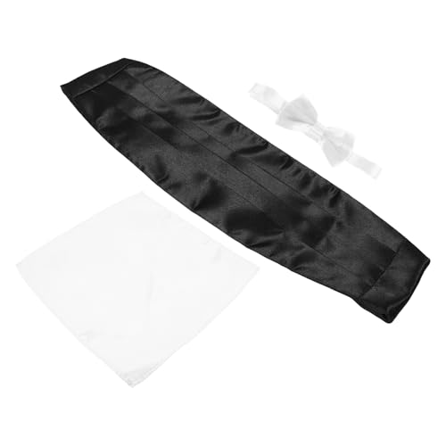 Set de corbata de moño, fajín y pañuelo para tuxedo miniatura 1