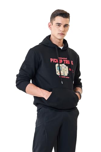 Image of SNITCH Men Casual Hoodie| Oversized Fit Hooded Neckline with Graphic Print & Long Sleeve| Soft Cotton-Polyester Blend for Daily Winter Wear & Streetwear