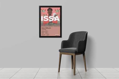 Image of BLINKART 21 Savage - ISSA ALBUM Wall Photo Frames | Wall Art for Bedroom, Living Room, Studio or Office | Album Cover Print with Spotify Song Link QR Code | Gift for Fans - 8x12 In