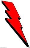 BIKERSTUFFUS Lightening Bolt (Right) Hard HAT Sticker Toolbox Sticker RED