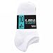K. Bell Ladies - No Show Sock - 10 Pair Pack (Sock size 4-10, White)