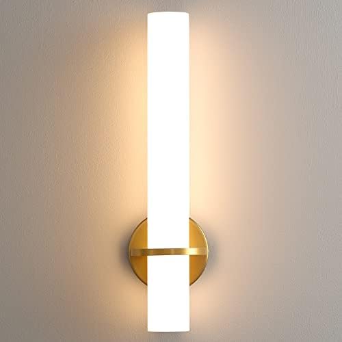 AIJIASI Gold Wall Sconce - Modern Sconce Wall Lighting 18W 3000K Led Dimmable Wall Light Acrylic Lampshade Hardwired 18in Wall Light Fixture for Living Room Bedroom Bathroom Hallway