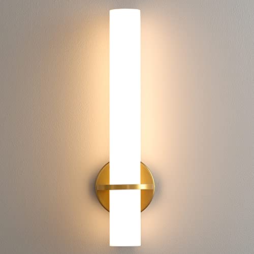 Aijiasi Gold Wall Sconce - Modern Sconce Wall Lighting 18W 3000K Led Dimmable Wall Light Acrylic Lampshade Hardwired 18In Wall Light Fixture For Living Room Bedroom Bathroom Hallway #TOP2