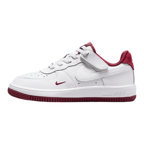 Nike Force 1 Low LV8 EasyOn Little Kids' Shoes (HF5510-100, White/Team Red/White) Size 8