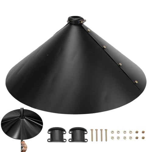 Squirrel Baffle Dome - 18 Inch Wrap Around Squirrel Proof Bird Feeder Baffle with Seed Catcher Tray & Rain Cover Universal Fit for Any Bird Pole Heavy Duty PVC Guard Baffle Dome for Bird Feeder