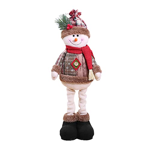 Xistuoz Figuras decorativas navideñas de peluche, muñeco de nieve, adornos de Navidad, piernas largas, figuras para mesa, chimenea, Navidad, figuras decorativas