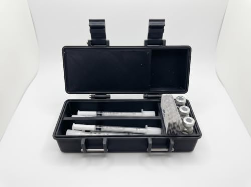 Estojo Organizador Porta Peptídeos, Ampolas e seringa (Preto)