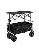 キャリーワゴン 折りたたみ式キャンプカート テーブル付き