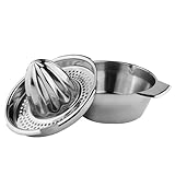 Prensa manual de cítricos - Prensa rotativa de frutas de acero inoxidable | Boquilla doble de fácil limpieza | de de mano, paso para lavavajillas, accesorio de cocina, extracción de limón