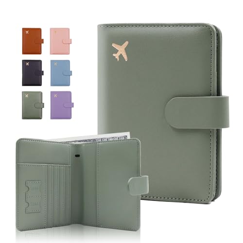 Image of Melsbrinna Premium Leather Passport Holder Covers Case, Waterproof Rfid Blocking Travel Wallet Passport Holder with Pen Holder, Cute Passport Book for Women /Men