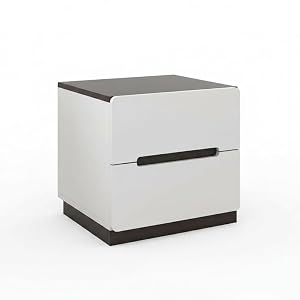 ベッドサイドテーブル ナイトテーブル ソファサイドテーブル 収納キャビネット 木製 ベッド周り収納 電話台 寝室 リビング 組立簡単 幅広用途 (A,40cm ウォームホワイト＋ブラック - 引き出し2段)