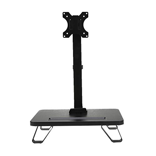 Mind Reader MONARM-BLK Single LCD Monitor Mount, Adjustable Tilt Feature for 1 Screen 17 to 32, Stand for Keyboard or Desk Accessories, Black