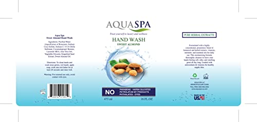 Aqua Spa Hand Wash Sweet Almond 16 Oz #TOP1