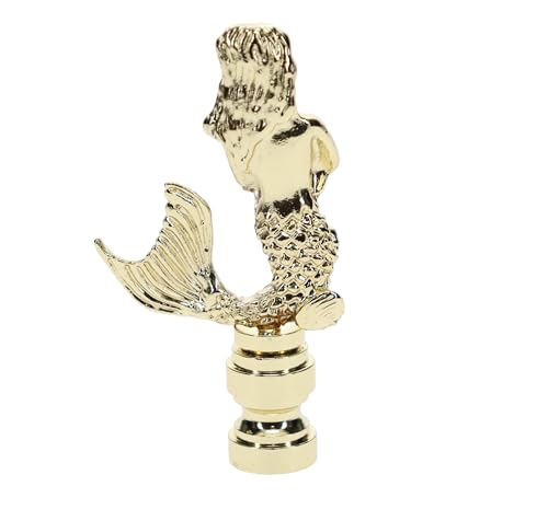 Image of B&P Lamp Mermaid Design, Solid Brass Finial, Brass Finish