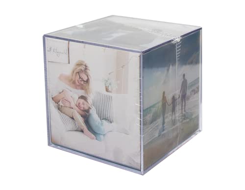 Skyte Transparent Skyte® Photo Cube Photograph Display Gallery For 6 Photos 9X9cm Memories Album Personalised Gift