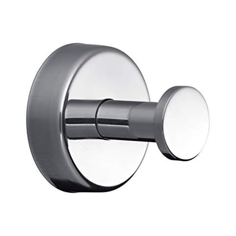 Kapitan Stainless Steel Robe and Towel Hook, 3M Self-Adhesive or Screws Mounting, AISI 304 18/10, Polished Finish, Made in EU, 20 Years Warranty Cover