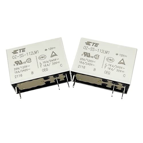 Relé 16A 24VDC OZ-SS-124LM1 con 6 pines para control de señal electromagnética de alta potencia