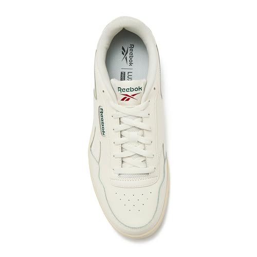 Reebok Court Advance Sneakers for Men - Casual Tennis Mens Shoes Size 6 to 15, White or Black, Chalk/Dark Green/Flash Red, 104