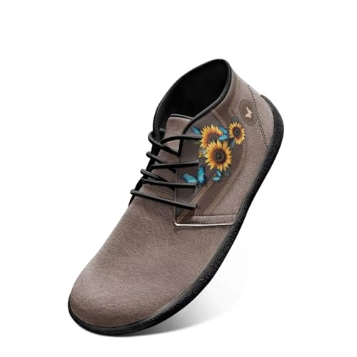 Men's Dress Sneakers Classic Lace-up Shoes Leather Wide Toe Box Boots Comfortable Animal Print Running Athletic Sneaker Casual Outdoor Shoe